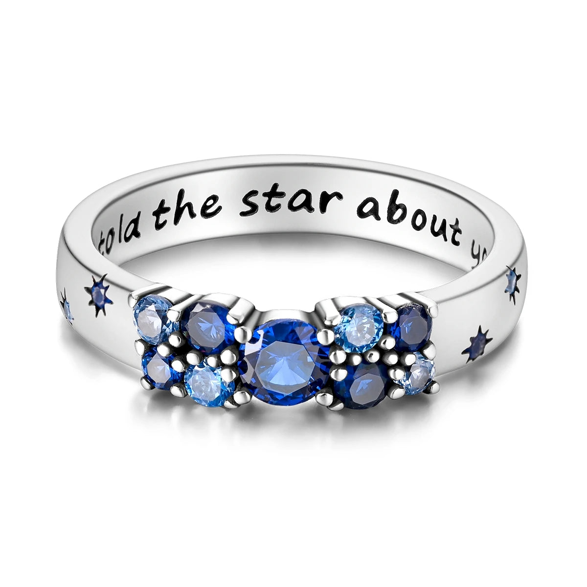 Original 925 Silver Ring For Woman Heart Star Sparkling Zircon Engagement Anniversary Fashion Jewelry