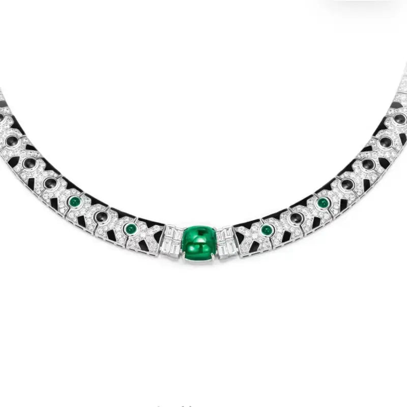BELLUX Black Spot Enamel Necklace 925 sterling silver Necklaces for women silver 925 jewelry necklaces for ladies
