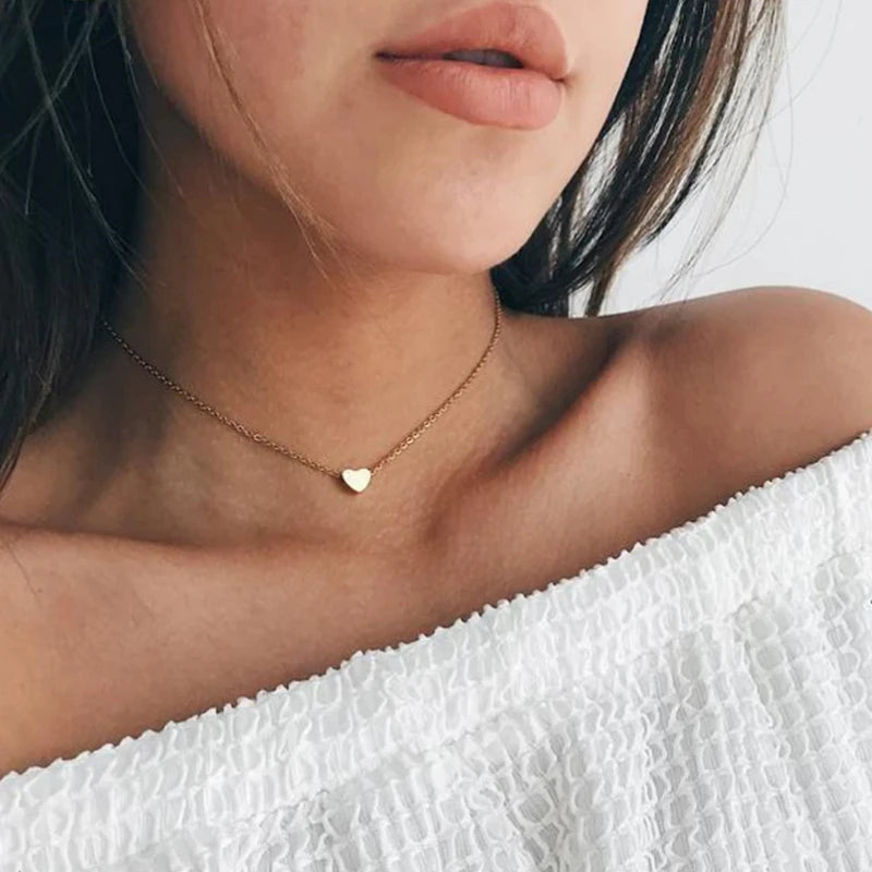 Gold Plated Heart Necklace |Silver Plated Necklace Cute Dainty Love Pendant Necklaces for Women Gift for Girls Gift for Women