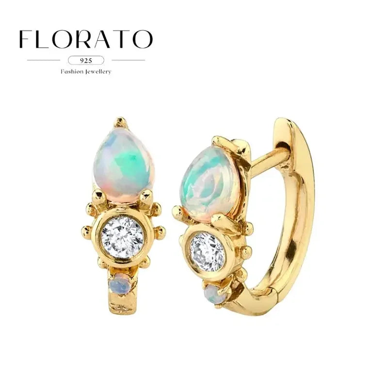 925 Sterling Silver Needle Irregular White Zircon Hoop Earrings For Women Pearl Ear Buckles Vintage Luxury Crystal Jewelry Gifts
