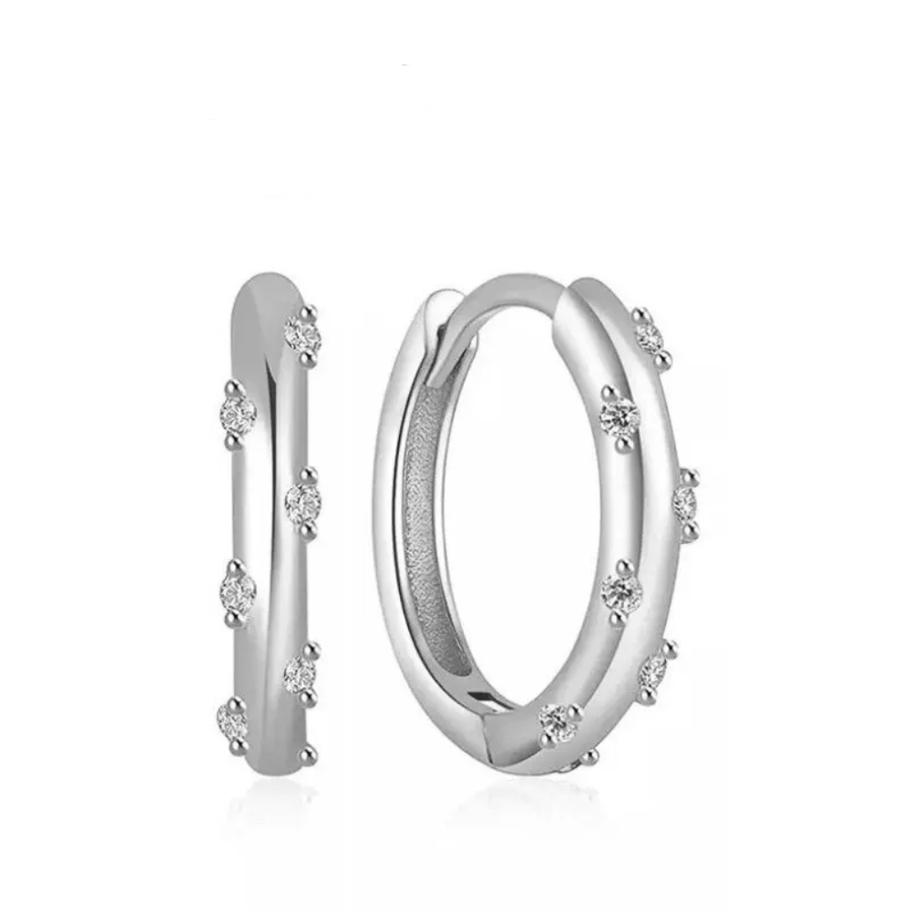 925 Sterling Silver Needle Irregular White Zircon Hoop Earrings For Women Pearl Ear Buckles Vintage Luxury Crystal Jewelry Gifts