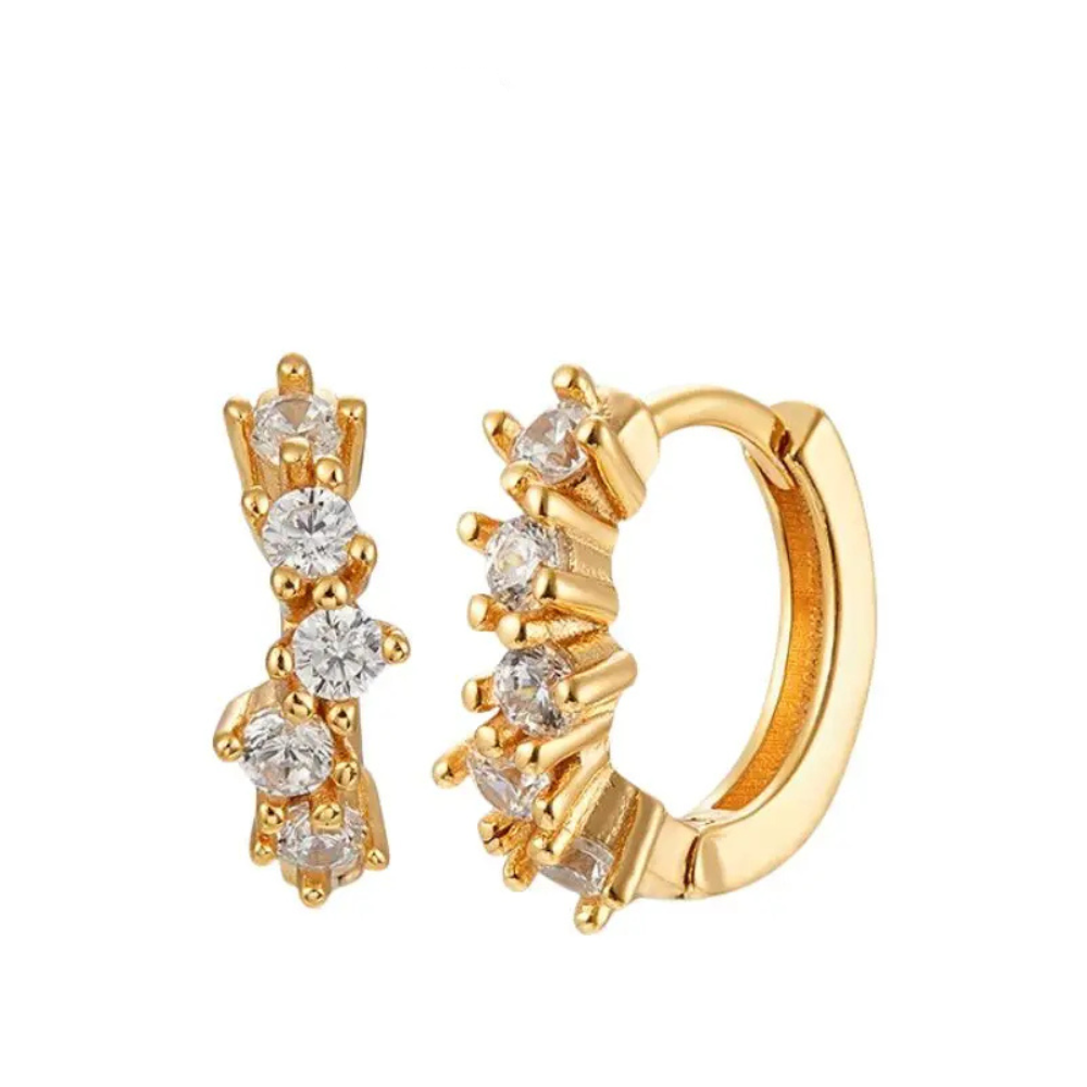 925 Sterling Silver Needle Irregular White Zircon Hoop Earrings For Women Pearl Ear Buckles Vintage Luxury Crystal Jewelry Gifts