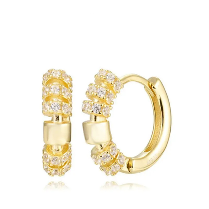 925 Sterling Silver Needle Irregular White Zircon Hoop Earrings For Women Pearl Ear Buckles Vintage Luxury Crystal Jewelry Gifts