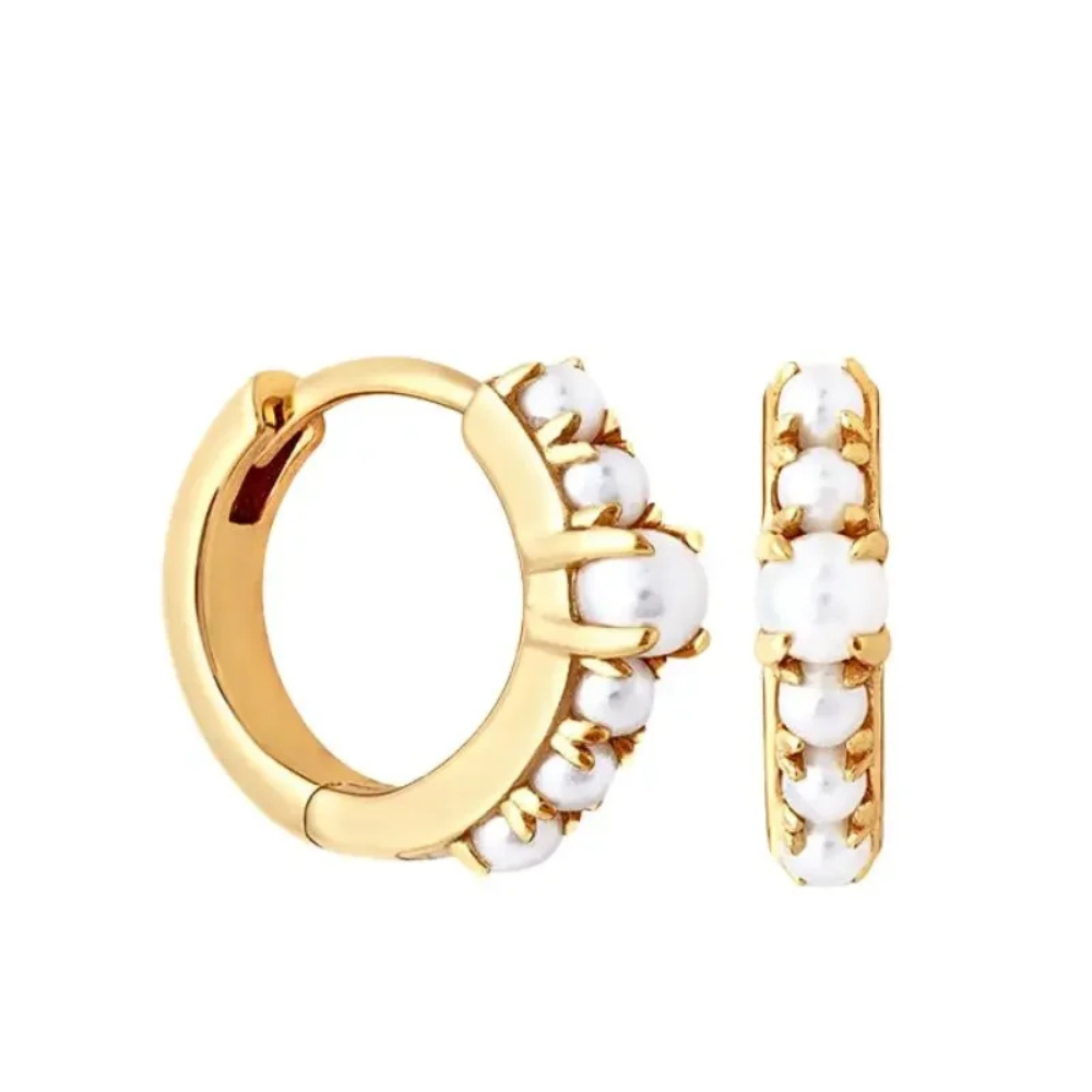 925 Sterling Silver Needle Irregular White Zircon Hoop Earrings For Women Pearl Ear Buckles Vintage Luxury Crystal Jewelry Gifts