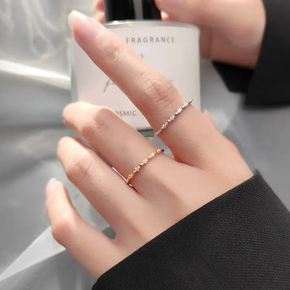 WANTME Real 925 Sterling Silver Minimalist Fashion Korean Pavé Zircon Open Finger Ring for Women Charming Wedding Jewelry Gift