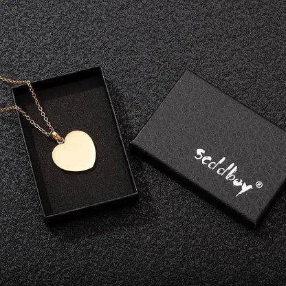 Fashionable Stainless Steel Mirror Surface Heart Shaped Necklace for Couples And Best Friends Unique Personality Jewelry Accesso