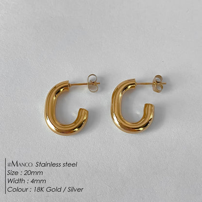 Fashion Gold Size Circle Earrings Women's Jewelry Accessories Classic Stainless Steel Earrings Wholesale