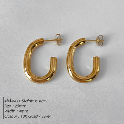 Fashion Gold Size Circle Earrings Women's Jewelry Accessories Classic Stainless Steel Earrings Wholesale