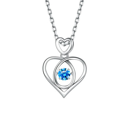 925 Sterling Silver Necklace for Women Simple Irregular Heart Moon Trendy Simple Geometric Handmade Chocker Fine Jewelry