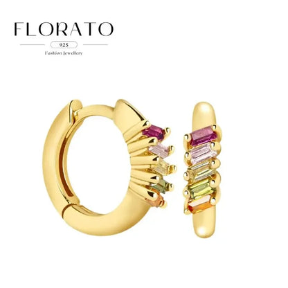 925 Sterling Silver Needle Irregular White Zircon Hoop Earrings For Women Pearl Ear Buckles Vintage Luxury Crystal Jewelry Gifts