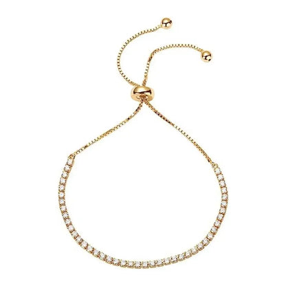 Adjustable Fashion Crystal Bracelet Women's Simple Micro-Set Crystal Armlet Jewelry Hand Chain Diamond Claw Link Bracelet