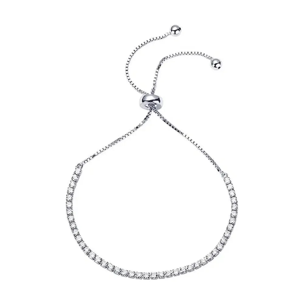 Adjustable Fashion Crystal Bracelet Women's Simple Micro-Set Crystal Armlet Jewelry Hand Chain Diamond Claw Link Bracelet