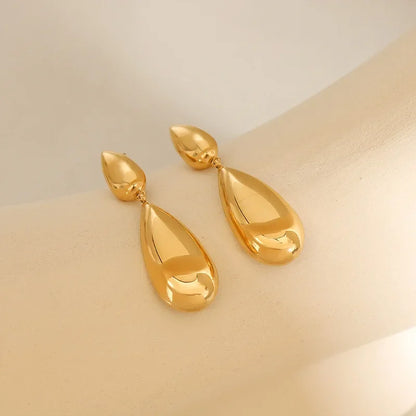 Fresh Style Waterdrop Pendant Titanium Steel Dangle Earrings for Girls Splicing Jewelry Ear Decorations