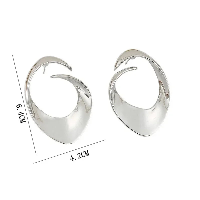Modern Jewelry European and American Design Metal Geometric Irregular Earrings For Women Party Gifts Exaggerative Accessories
