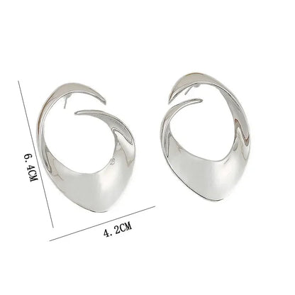 Modern Jewelry European and American Design Metal Geometric Irregular Earrings For Women Party Gifts Exaggerative Accessories