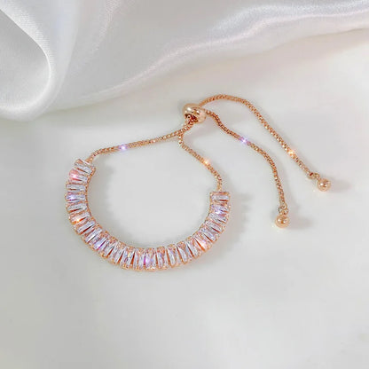 Luxury Classic Full of Rhinestones 18K Gold Plated Bracelets For Women Sparkling Simple Zircon Bracelets Jewelry Birthday Gifts