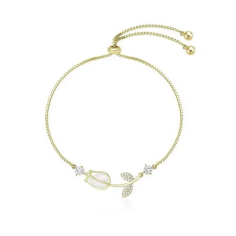 Adjustable Fashion Crystal Bracelet Women's Simple Micro-Set Crystal Armlet Jewelry Hand Chain Diamond Claw Link Bracelet