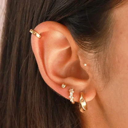 925 Sterling Silver Needle Irregular White Zircon Hoop Earrings For Women Pearl Ear Buckles Vintage Luxury Crystal Jewelry Gifts