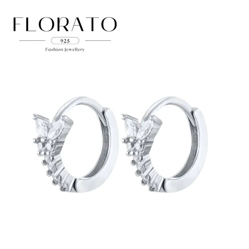 925 Sterling Silver Needle Irregular White Zircon Hoop Earrings For Women Pearl Ear Buckles Vintage Luxury Crystal Jewelry Gifts