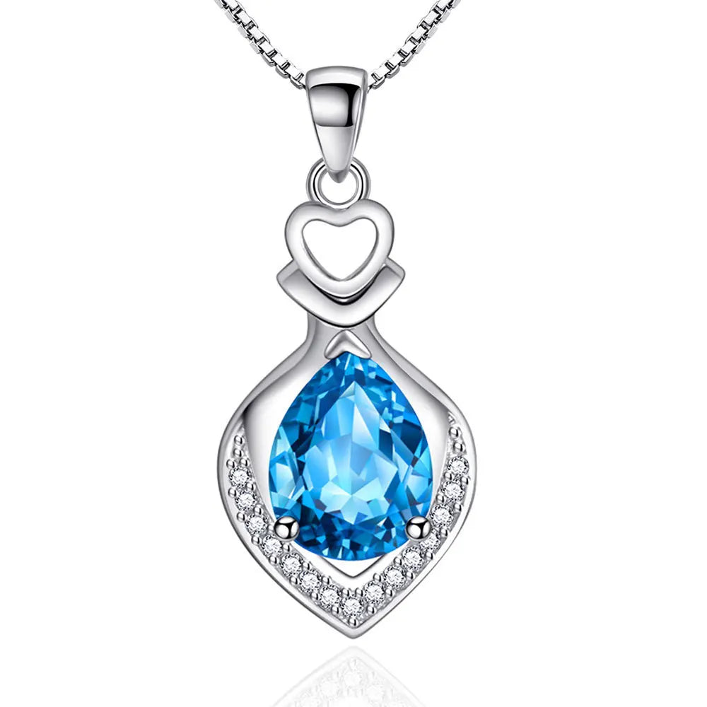 925 Sterling Silver Necklace for Women Simple Irregular Heart Moon Trendy Simple Geometric Handmade Chocker Fine Jewelry