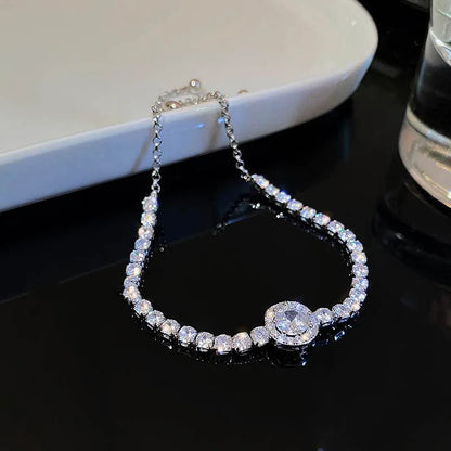 Luxury Classic Full of Rhinestones 18K Gold Plated Bracelets For Women Sparkling Simple Zircon Bracelets Jewelry Birthday Gifts