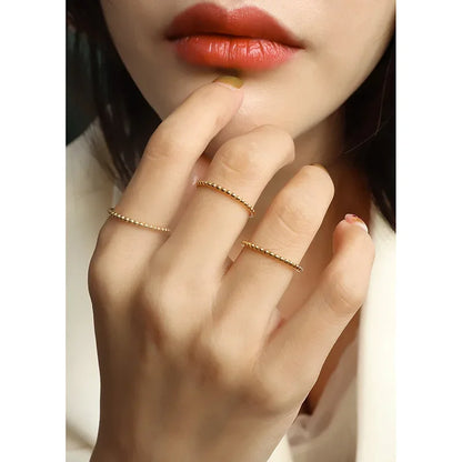 French Ins Titanium Steel 18K Gold Ring Finger Bone Joint Element Couple Rings Index Finger Ring A183