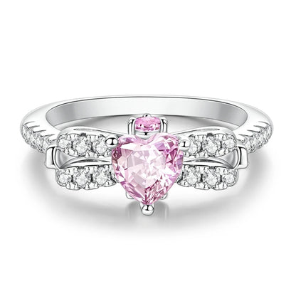 Original 925 Silver Ring For Woman Heart Star Sparkling Zircon Engagement Anniversary Fashion Jewelry
