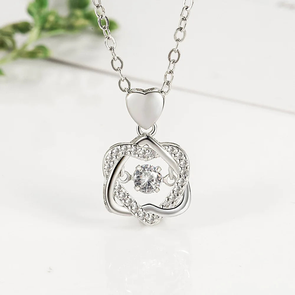 925 Sterling Silver Necklace for Women Simple Irregular Heart Moon Trendy Simple Geometric Handmade Chocker Fine Jewelry