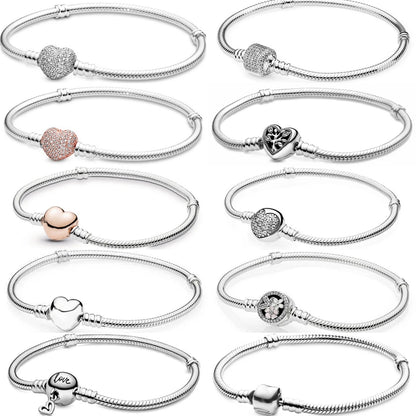 Heart Snake Chain Bracelet For Women Flower Tree Clasp Femme Love Bracelet Decoration Bangle Accessories Jewelry Gift HOT SALE