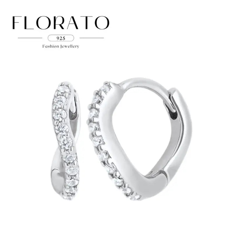925 Sterling Silver Needle Irregular White Zircon Hoop Earrings For Women Pearl Ear Buckles Vintage Luxury Crystal Jewelry Gifts