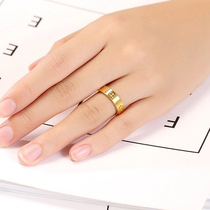 5mm Wide Screw Rings Stainless Steel Love Ring Luxury Brand Jewelry for Women Nail Shape High Quality Gold Color Ring