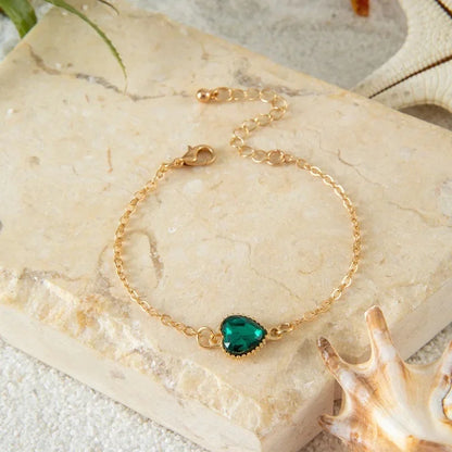 Fashionable Single-Layer Alloy Heart-Shaped Butterfly Eye Bracelet Women's Jewelry Accessory Versatile And Stylish Handwear