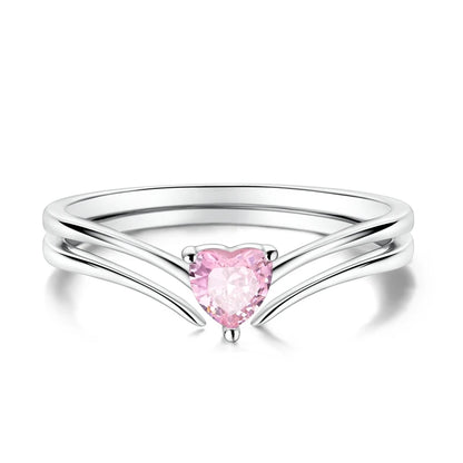 Original 925 Silver Ring For Woman Heart Star Sparkling Zircon Engagement Anniversary Fashion Jewelry