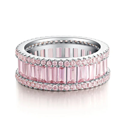 Luxury Solid Platinum PT950  Women's Pink Diamond Rings High-grade Ins-style Simple Moissanite Diamond Ring