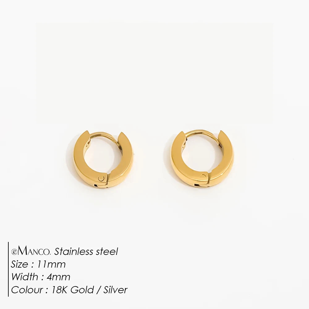 Fashion Gold Size Circle Earrings Women's Jewelry Accessories Classic Stainless Steel Earrings Wholesale