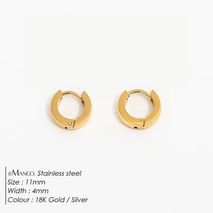 Fashion Gold Size Circle Earrings Women's Jewelry Accessories Classic Stainless Steel Earrings Wholesale