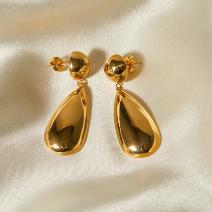 Uworld Minimalist Glossy Stainless Steel Half Ball Water Drop Earrings Charm Jewelry for Women Waterproof Gift 2024 сережки