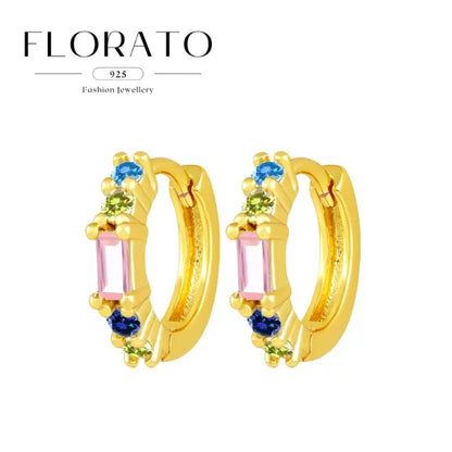 925 Sterling Silver Needle Irregular White Zircon Hoop Earrings For Women Pearl Ear Buckles Vintage Luxury Crystal Jewelry Gifts