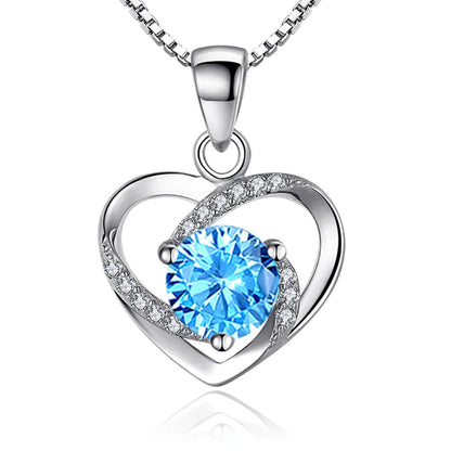 925 Sterling Silver Necklace for Women Simple Irregular Heart Moon Trendy Simple Geometric Handmade Chocker Fine Jewelry