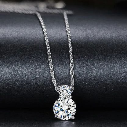 925 Sterling Silver Necklace for Women Simple Irregular Heart Moon Trendy Simple Geometric Handmade Chocker Fine Jewelry