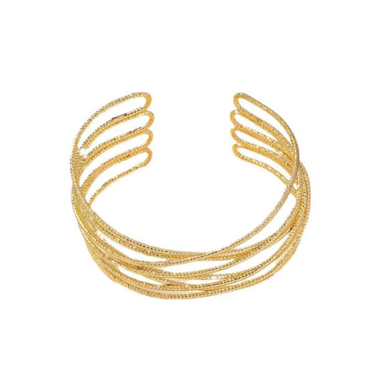 Personalized Winding Design Hollow Geometric Opening Bracelet, Women's Fashionable and Simple Daily Party Jewelry Gift