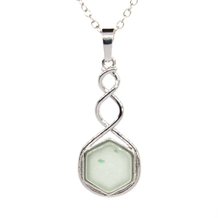 Crystal Hexagon Stone Pendant Necklace For Women Natural Amethyst Lapis Lazuli Dangle Hook Earrings Pendants Necklace Jewelry