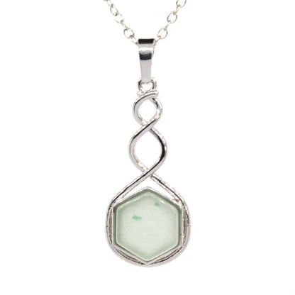 Crystal Hexagon Stone Pendant Necklace For Women Natural Amethyst Lapis Lazuli Dangle Hook Earrings Pendants Necklace Jewelry