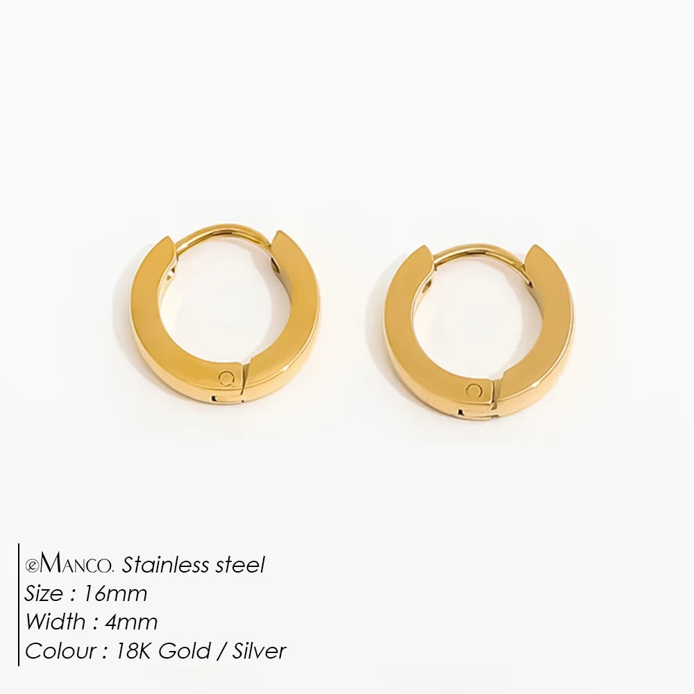 Fashion Gold Size Circle Earrings Women's Jewelry Accessories Classic Stainless Steel Earrings Wholesale