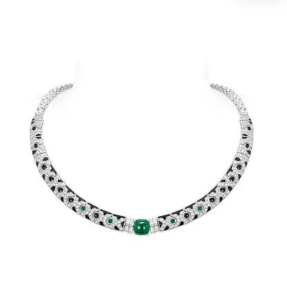BELLUX Black Spot Enamel Necklace 925 sterling silver Necklaces for women silver 925 jewelry necklaces for ladies