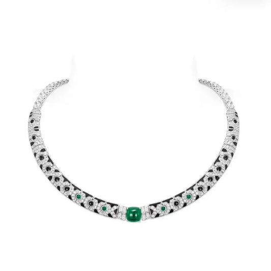 BELLUX Black Spot Enamel Necklace 925 sterling silver Necklaces for women silver 925 jewelry necklaces for ladies