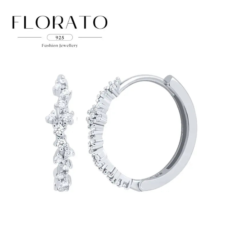 925 Sterling Silver Needle Irregular White Zircon Hoop Earrings For Women Pearl Ear Buckles Vintage Luxury Crystal Jewelry Gifts