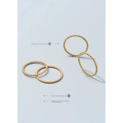French Ins Titanium Steel 18K Gold Ring Finger Bone Joint Element Couple Rings Index Finger Ring A183