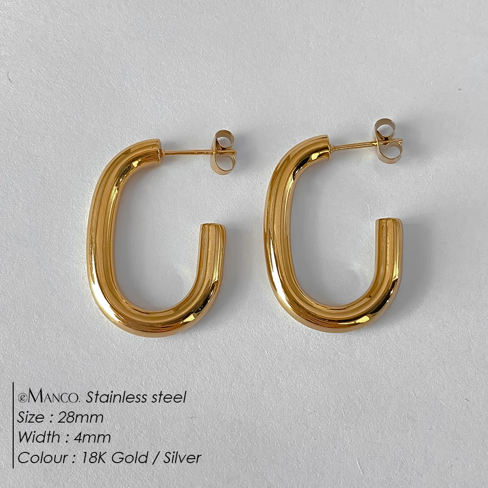 Fashion Gold Size Circle Earrings Women's Jewelry Accessories Classic Stainless Steel Earrings Wholesale
