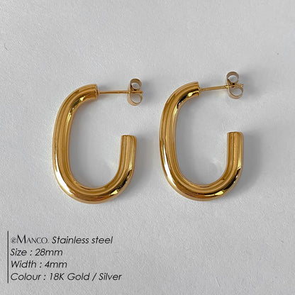 Fashion Gold Size Circle Earrings Women's Jewelry Accessories Classic Stainless Steel Earrings Wholesale